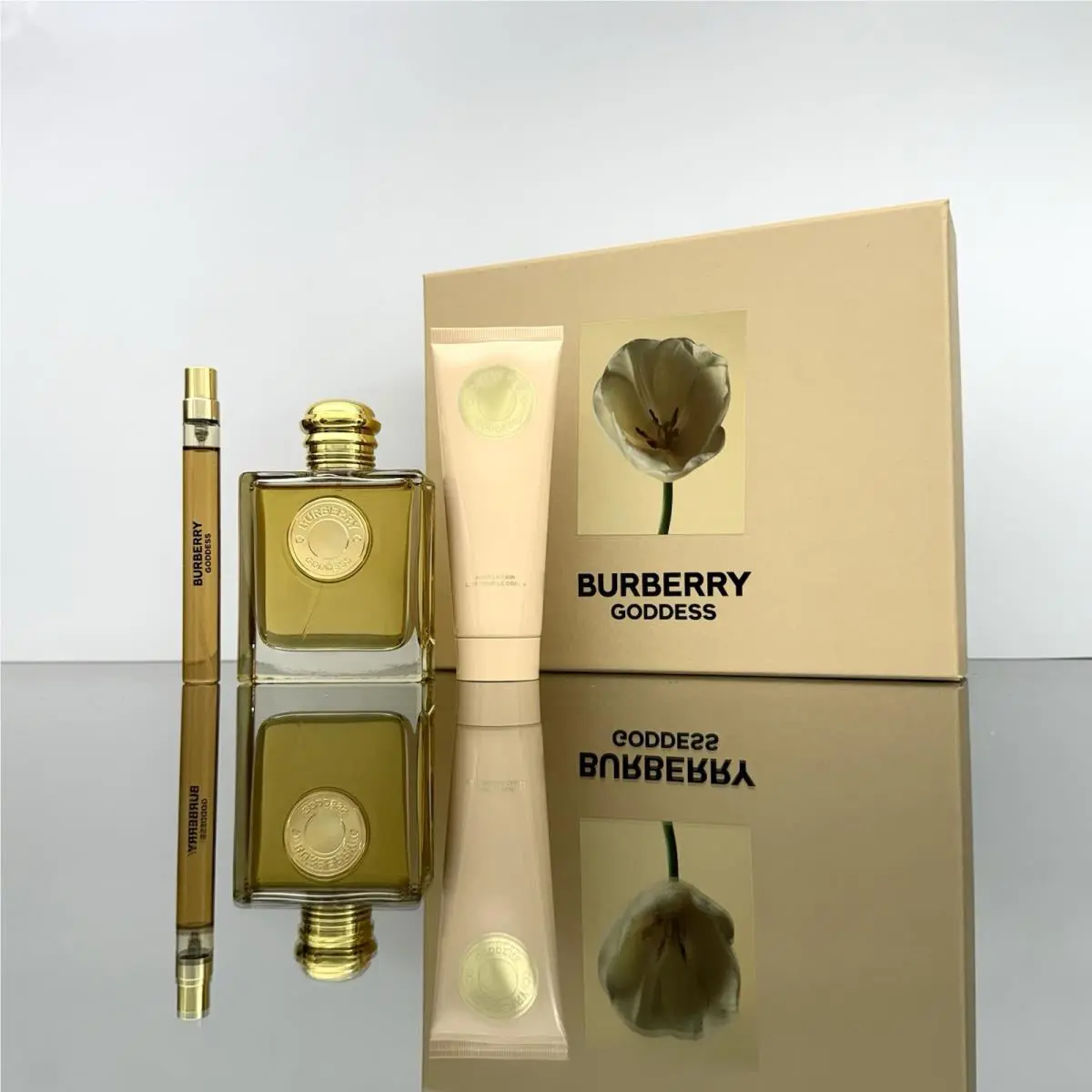 Burberry Goddess 3pc Women Set 3.3oz Edp Spr + 10ml Travel Spr + 2.5oz B/lotion