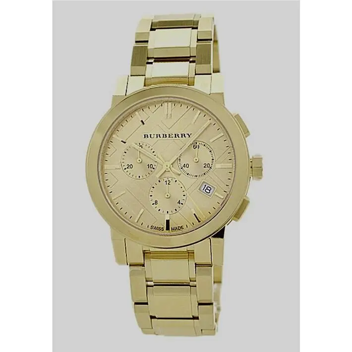Burberry BU9753 The City Gold Toned Chronograph Dial Unisex Watch