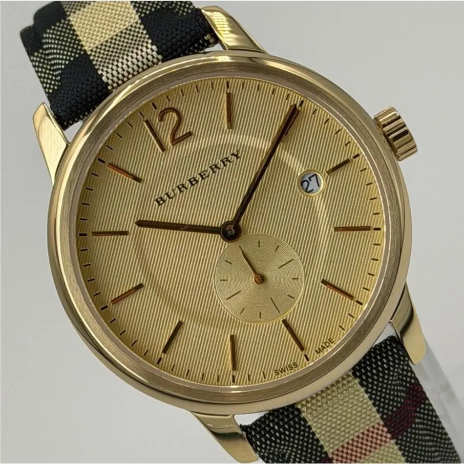 The Classic Horseferry BU10001 Gold Dial 40 mm Wristwatch by Burberry