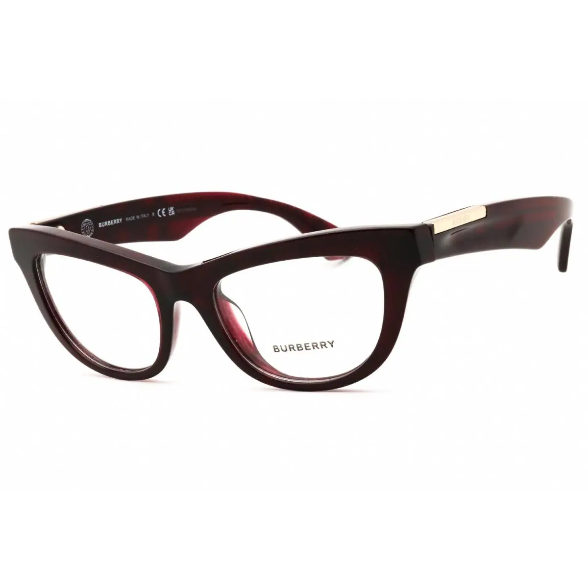 Burberry BE2406U 4115 Eyeglasses Transparent Red Checkered Frame 50mm