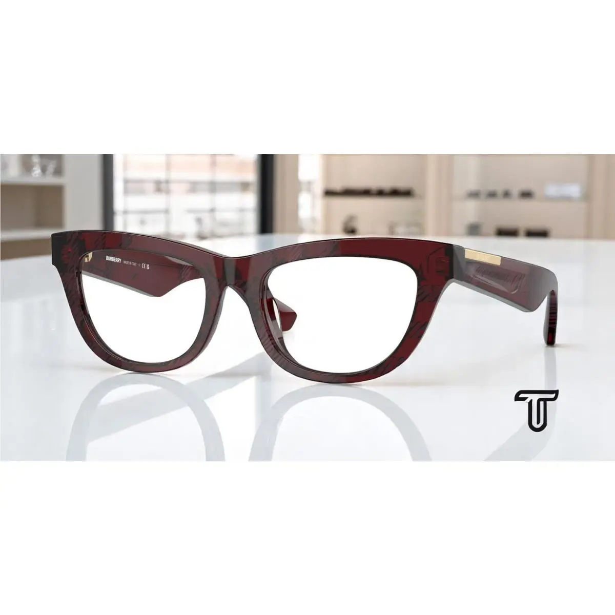 Burberry BE2406U 4115 Check Red Demo Lens 52 mm Women`s Eyeglasses