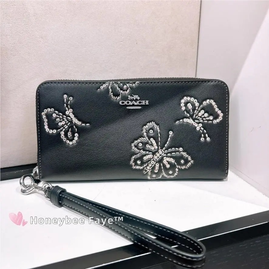 Coach Long Zip Around Wallet with Star/butterfly Print CCL38/CCL39/CAO82