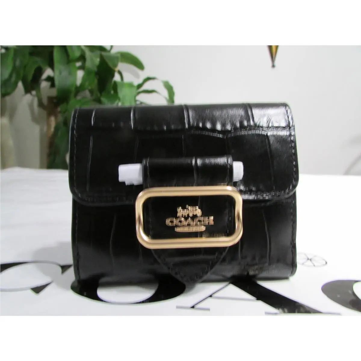 Coach Embossed Leather Small Morgan Wallet CM263 Black