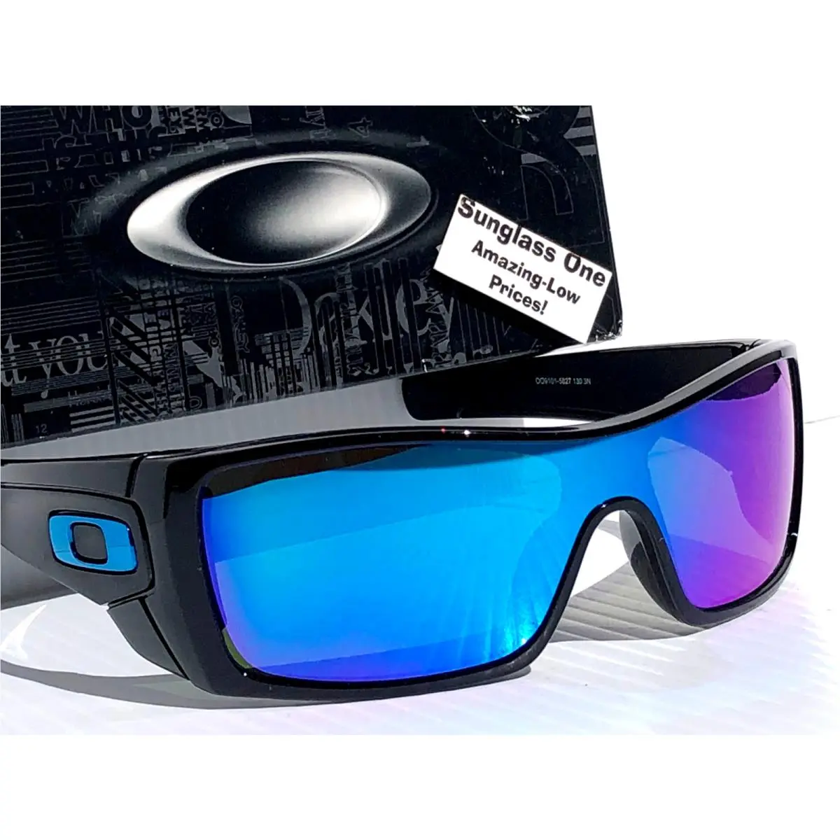 Batwolf Shiny Black Prizm Sapphire Blue Lens Sunglass 9101-58 by Oakley