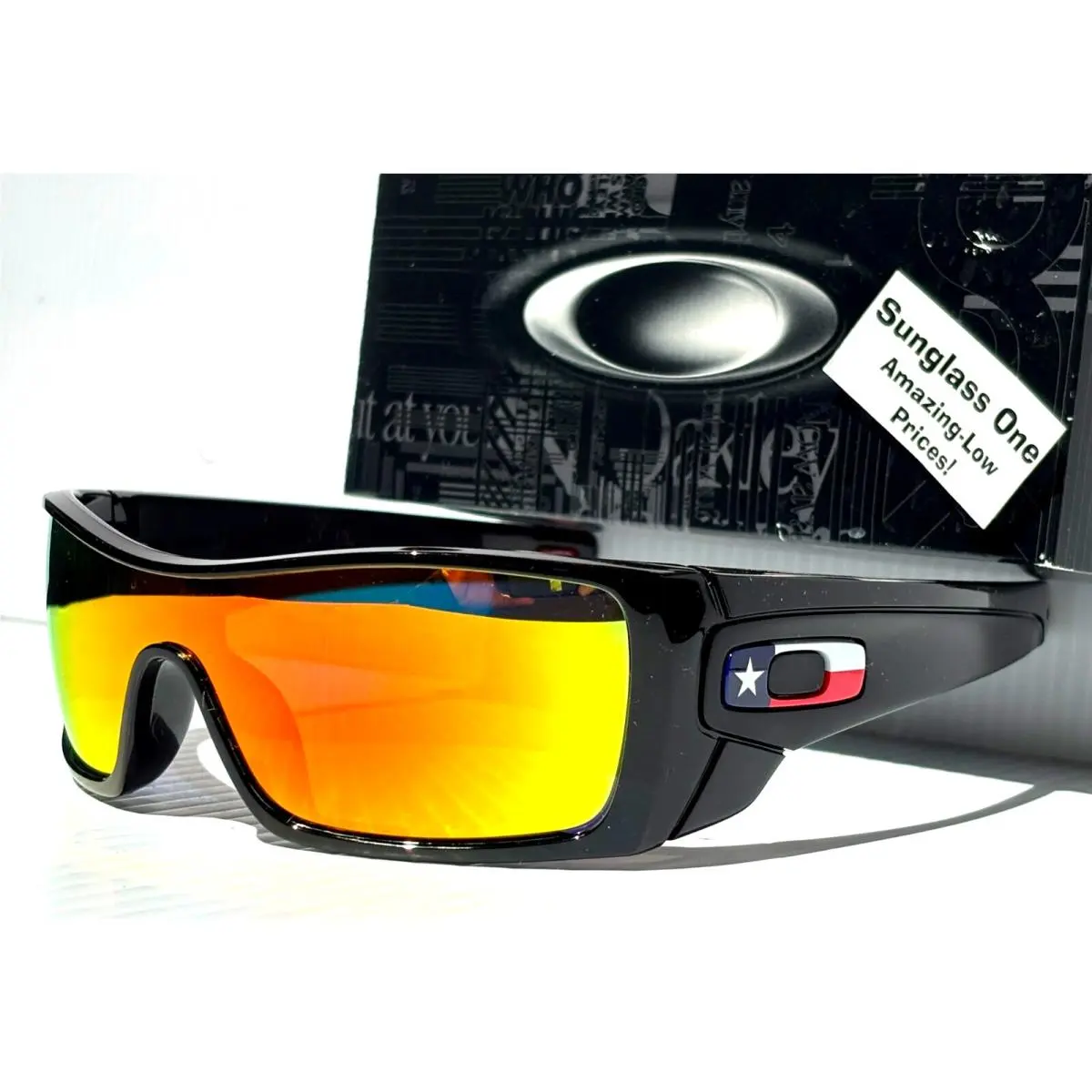 Oakley Batwolf Black Texas Polarized Galaxy Ruby Mirror Lens Sunglass 9101