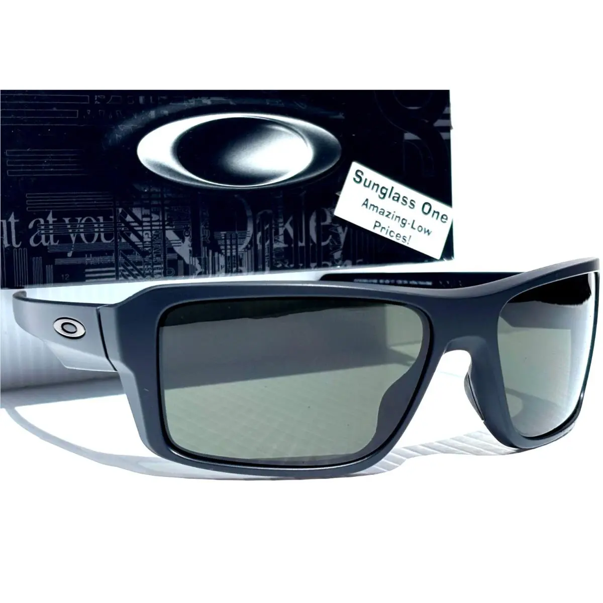 Oakley Double Edge Matte Black Frame Dark Grey Lens Sunglass 9380-01