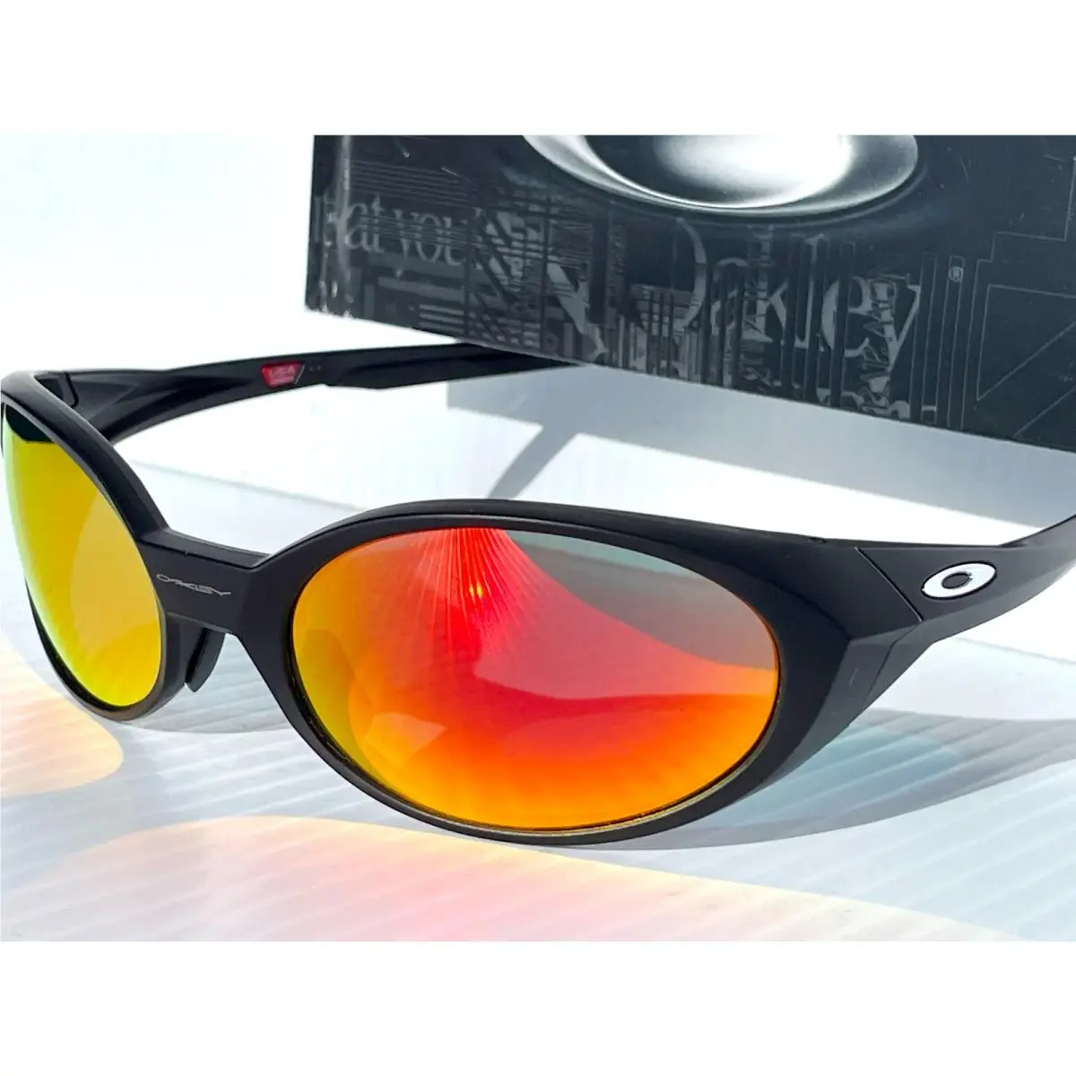 Oakley Eye Jacket Matte Black Polarized Galaxy Ruby Sunglass 9438