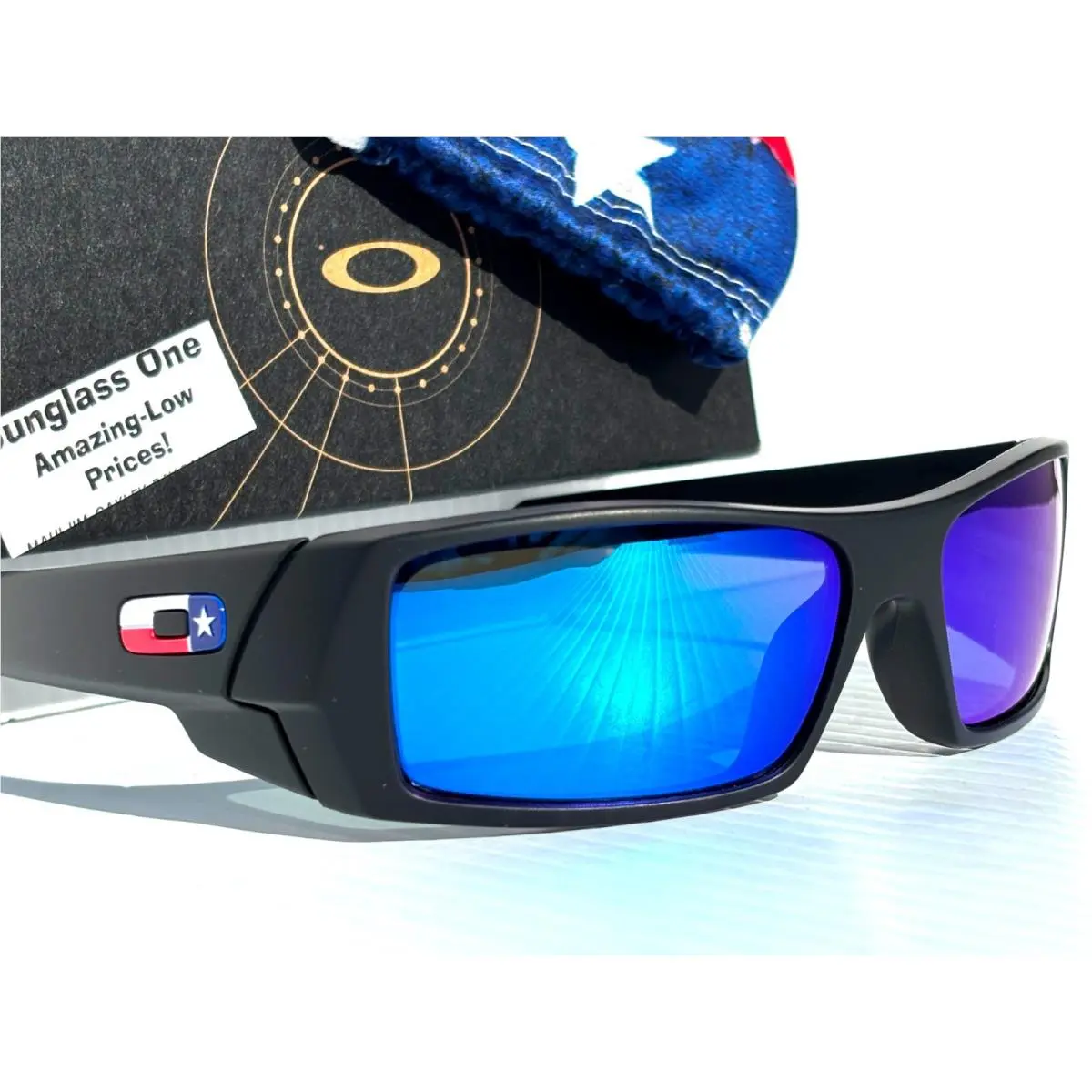 Oakley Gascan Matte Black Texas Polarized Galaxy Blue Sunglass 9014-40