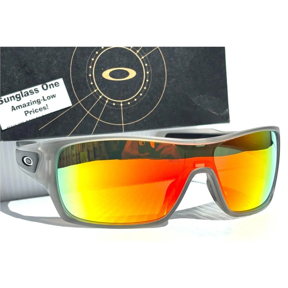Oakley Turbine Rotor Matte Grey Polarized Galaxy Ruby Lens Sunglass 9307