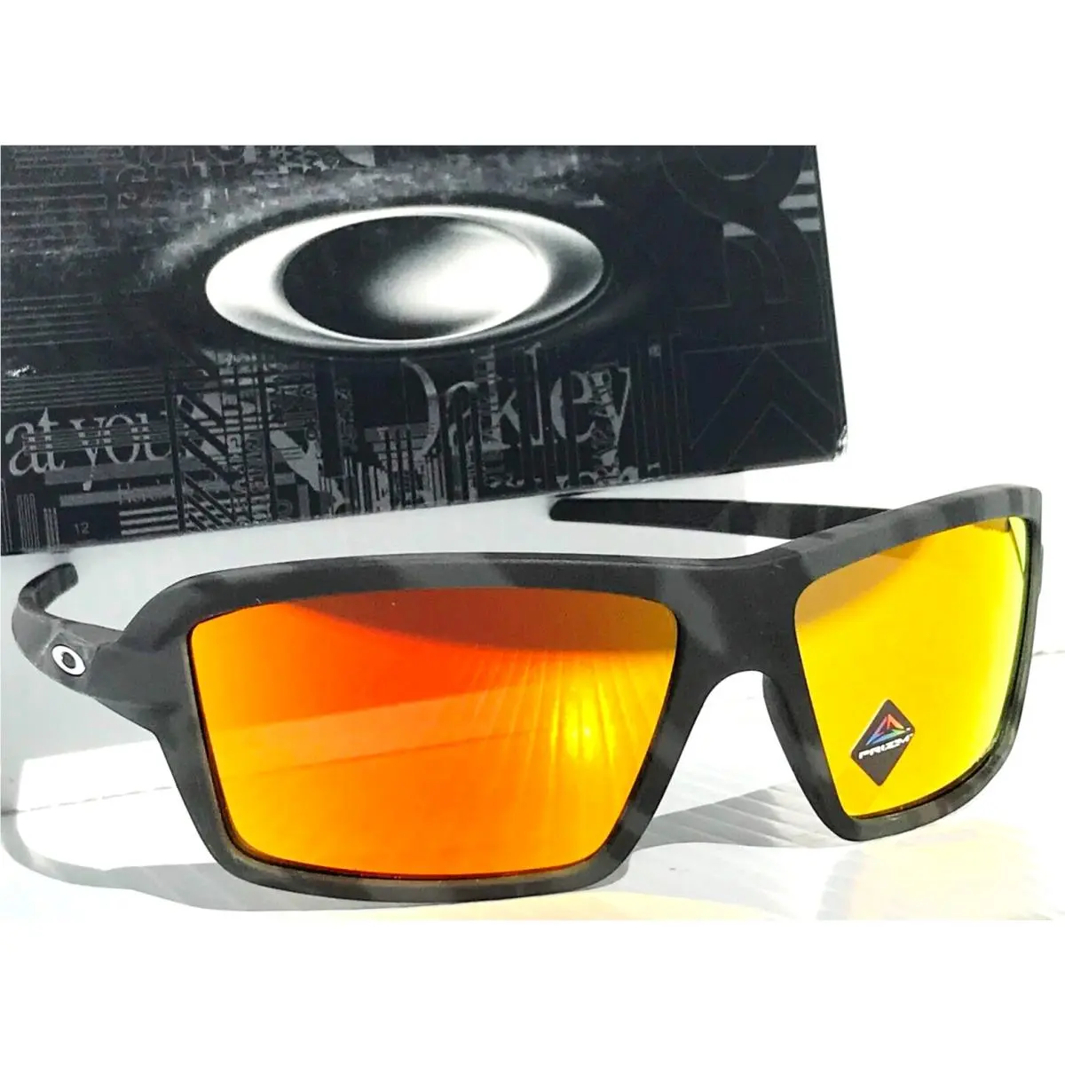 Oakley Cables Black Camo Prizm Ruby Fire Lens Sunglass 9129-04