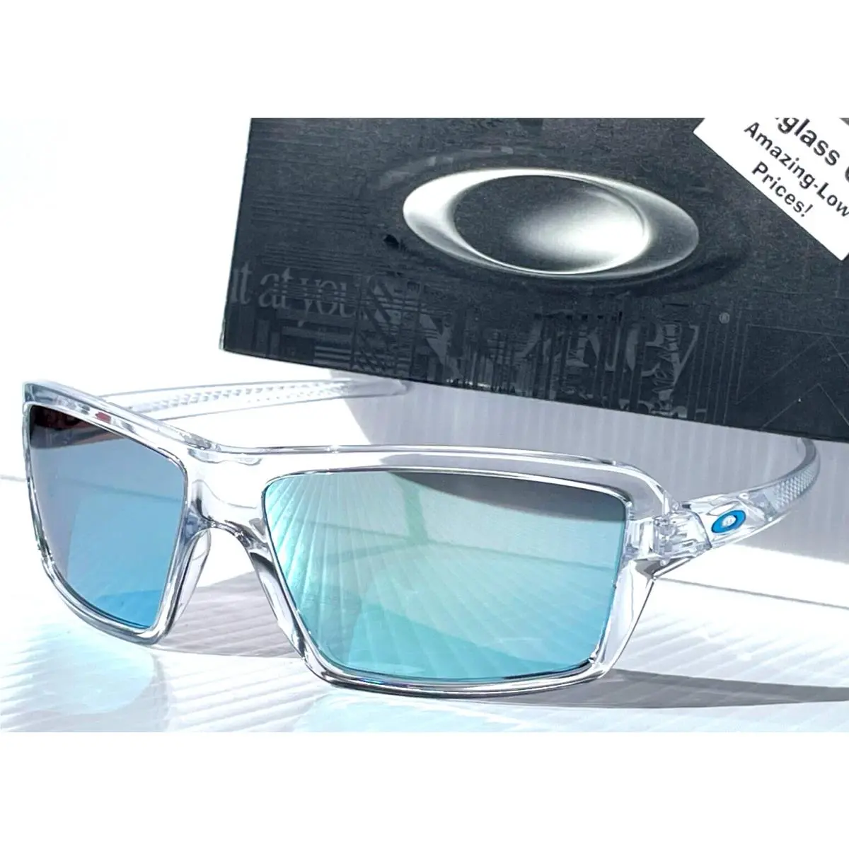 Oakley Cables Shiny Clear Polarized Galaxy Chrome Lens Sunglass 9129-05