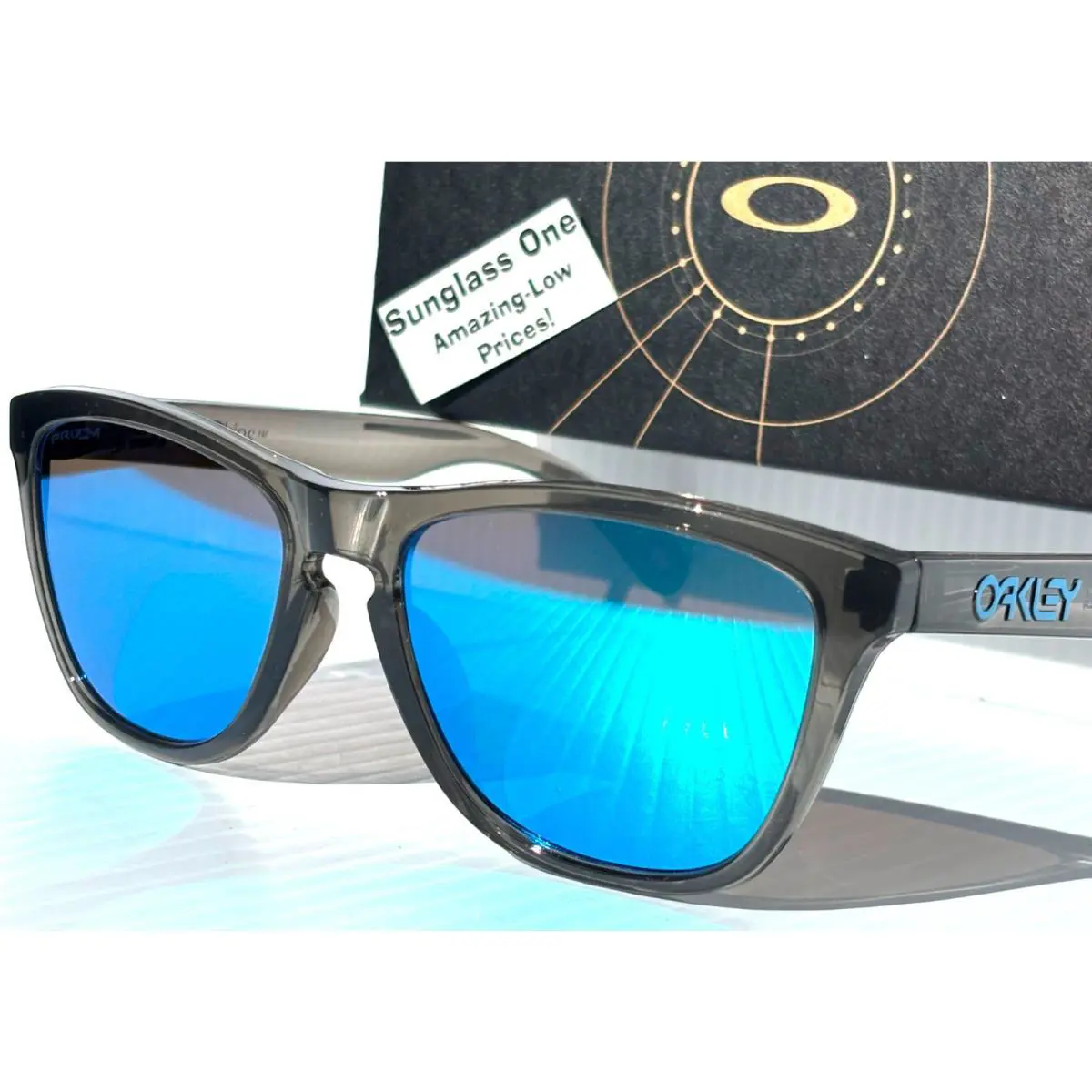 Frogskins Grey Smoke Prizm Sapphire Blue Lens Sunglass 9245-74 by Oakley
