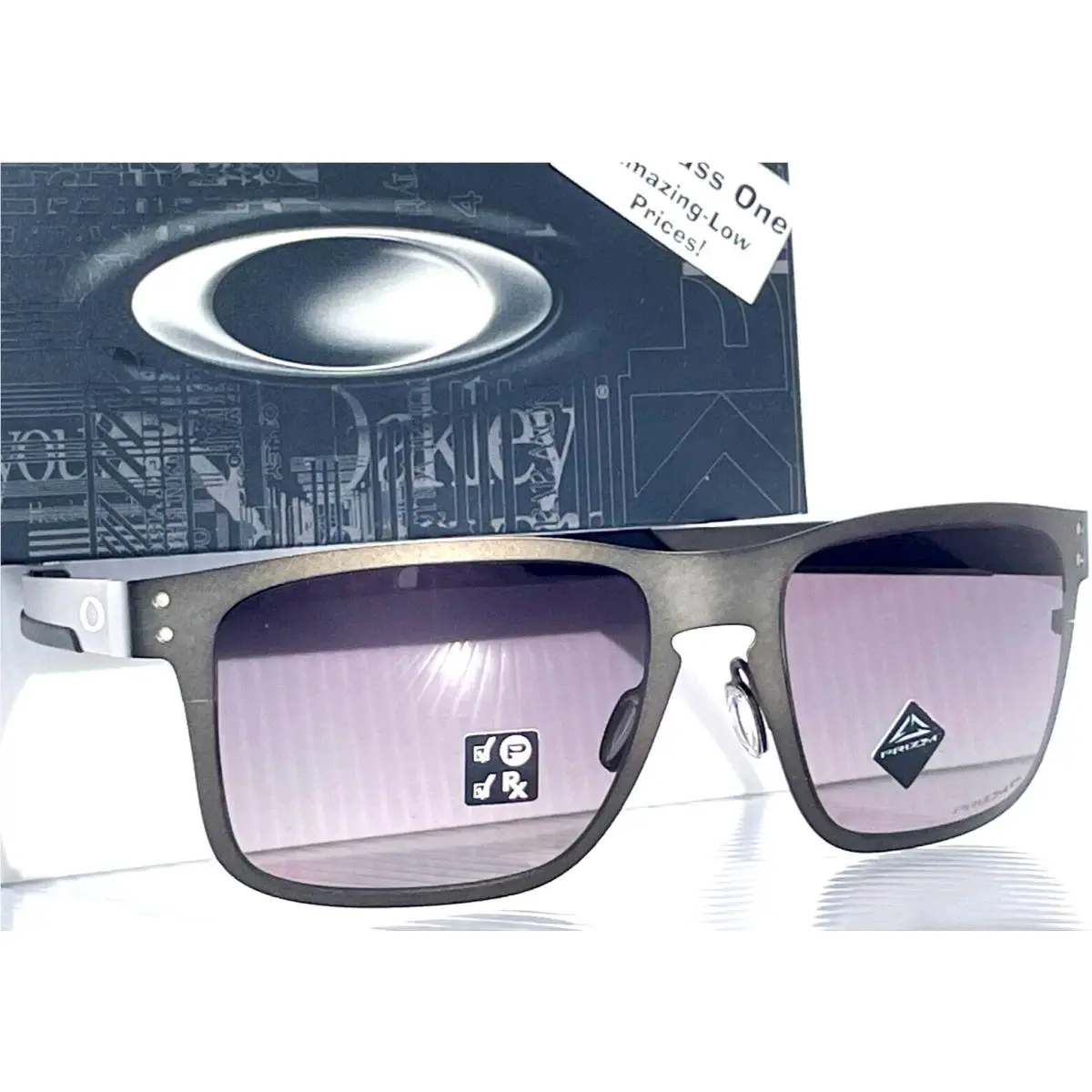 Oakley Holbrook Metal Gunmetal Polarized Prizm Grey Gradient Sunglass 4123-24