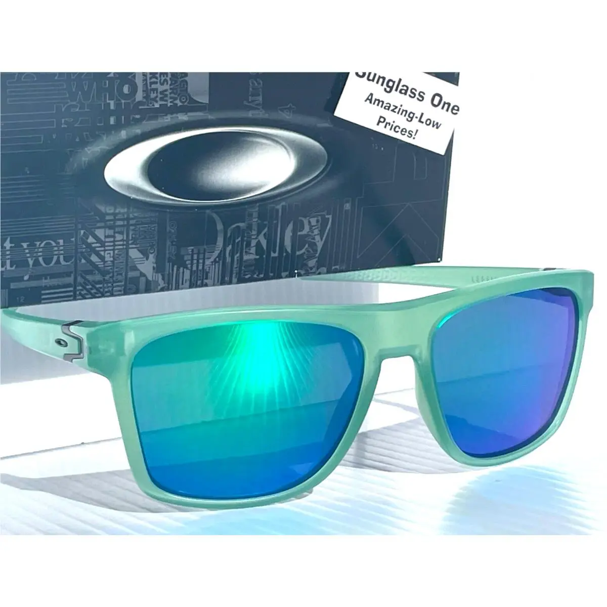 Oakley Leffingwell Matte Translucent Jade Polarized Galaxy Jade Sunglass 9100