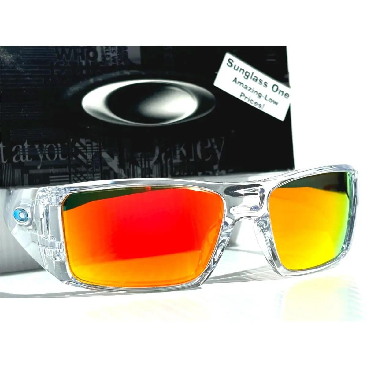 Oakley Heliostat Shiny Clear Polarized Galaxy Ruby Lens Sunglass 9231