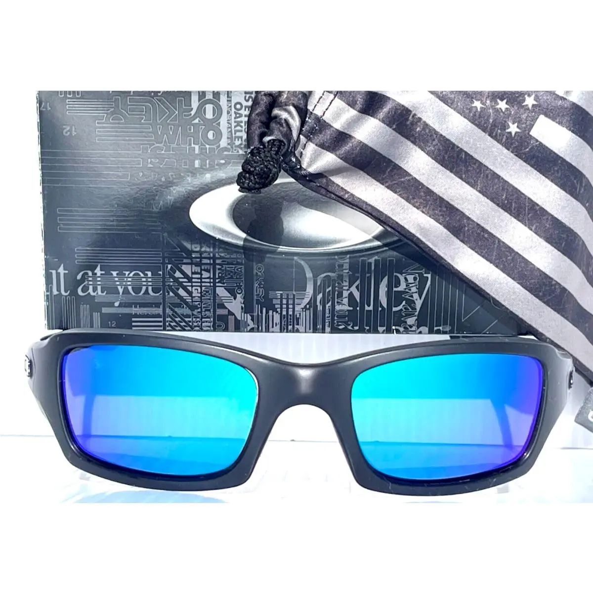 Oakley Fives Squared Black Usa Tonal Flag Polarized Galaxy Jade Sunglass 9238