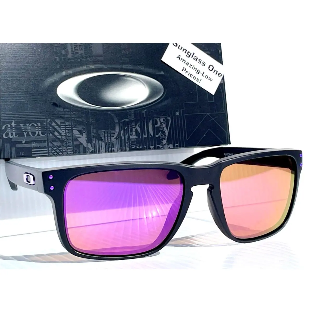 Oakley Holbrook XL Matte Black w Polarized Galaxy Violet Lens Sunglass 9417-20