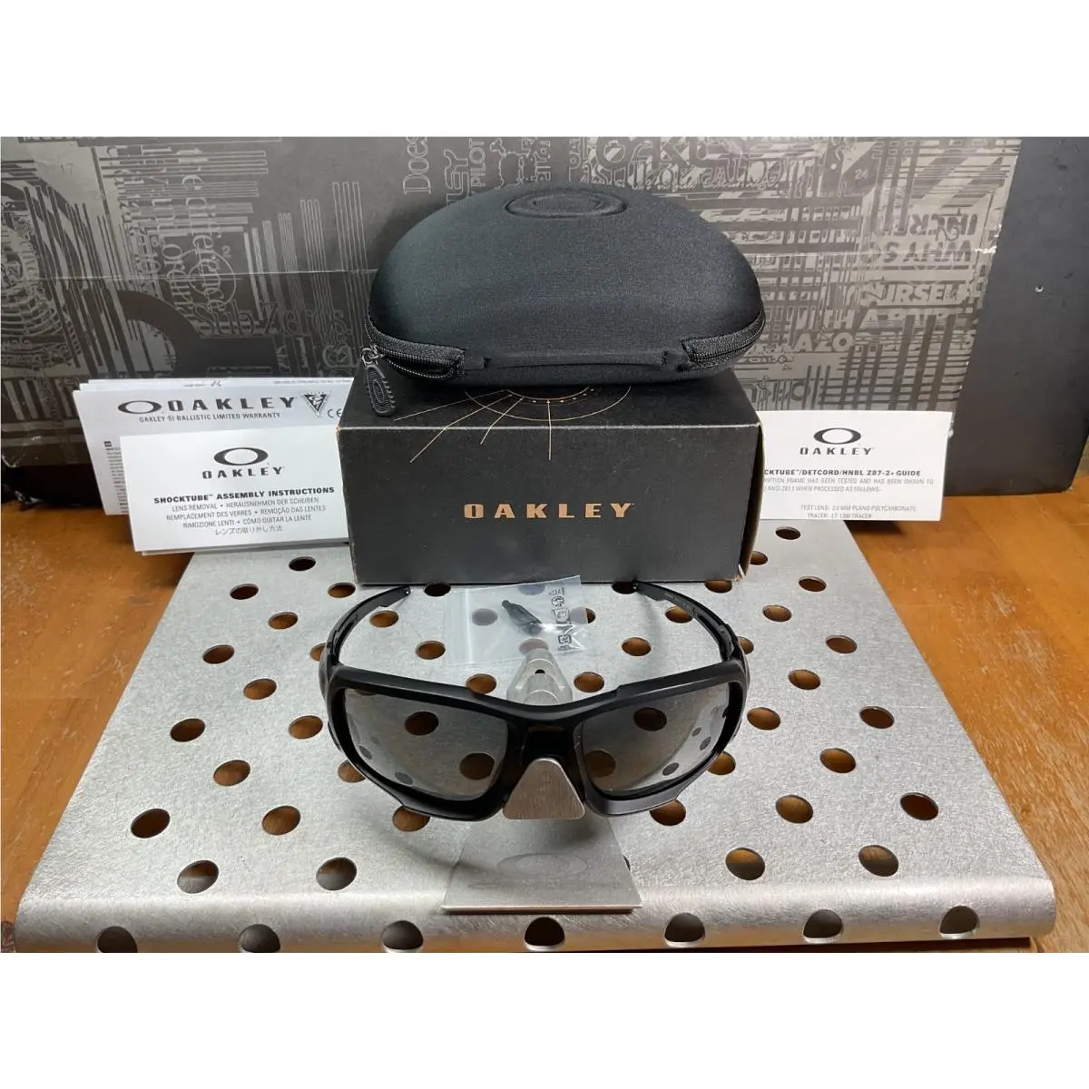 SI Shocktube Black Ballistic Grey Lens Sunglass 9329-01 by Oakley
