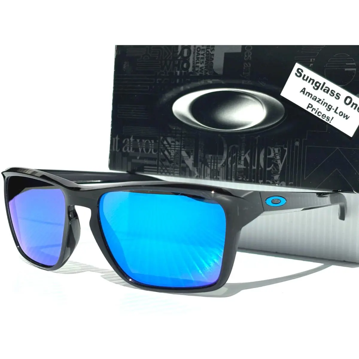 Sylas Shiny Black with Sapphire Iridium Lens Sunglass 9448-24 by Oakley