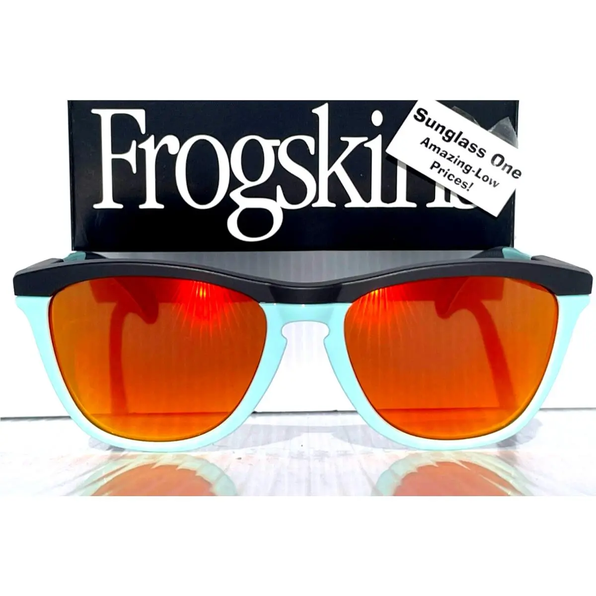 Oakley Frogskins Range Matte Carbon Blue Polarized Galaxy Ruby Sunglass 9284-03