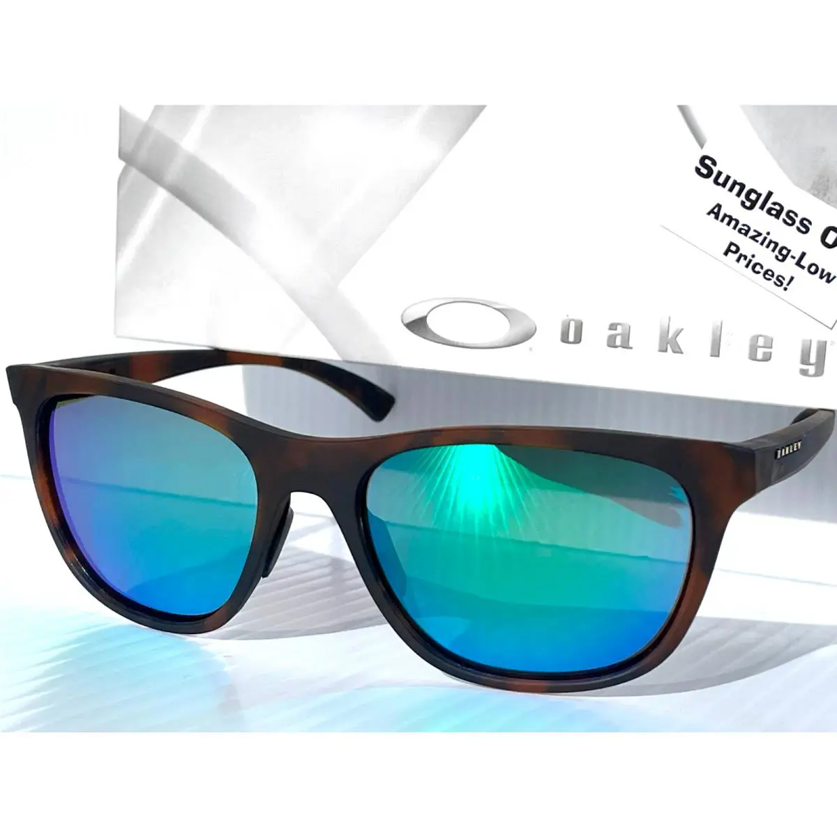 Leadline Matte Tortoise Polarized Galaxy Jade Lens Sunglass 9473 by Oakley