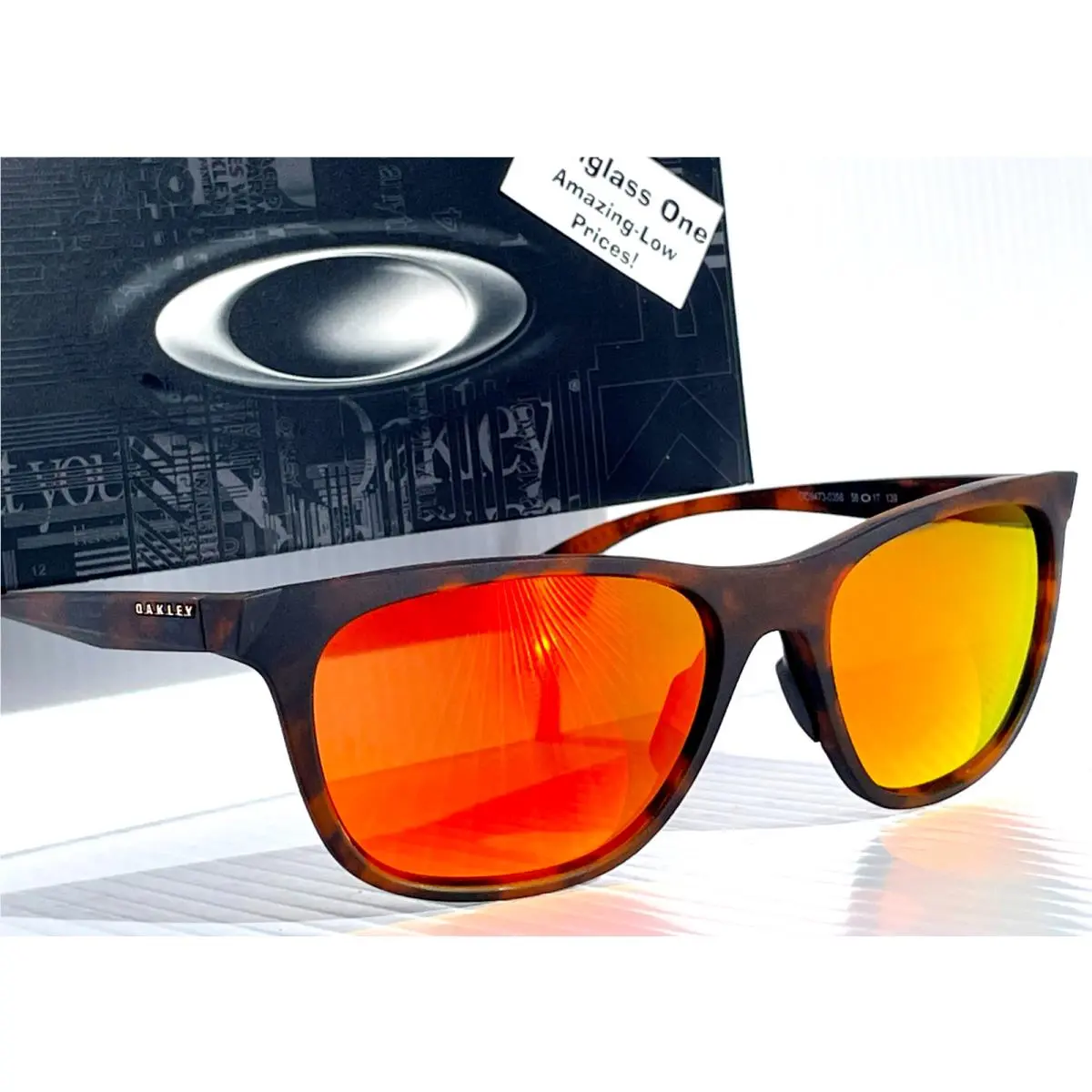 Leadline Matte Tortoise Polarized Galaxy Ruby Lens Sunglass 9473 by Oakley