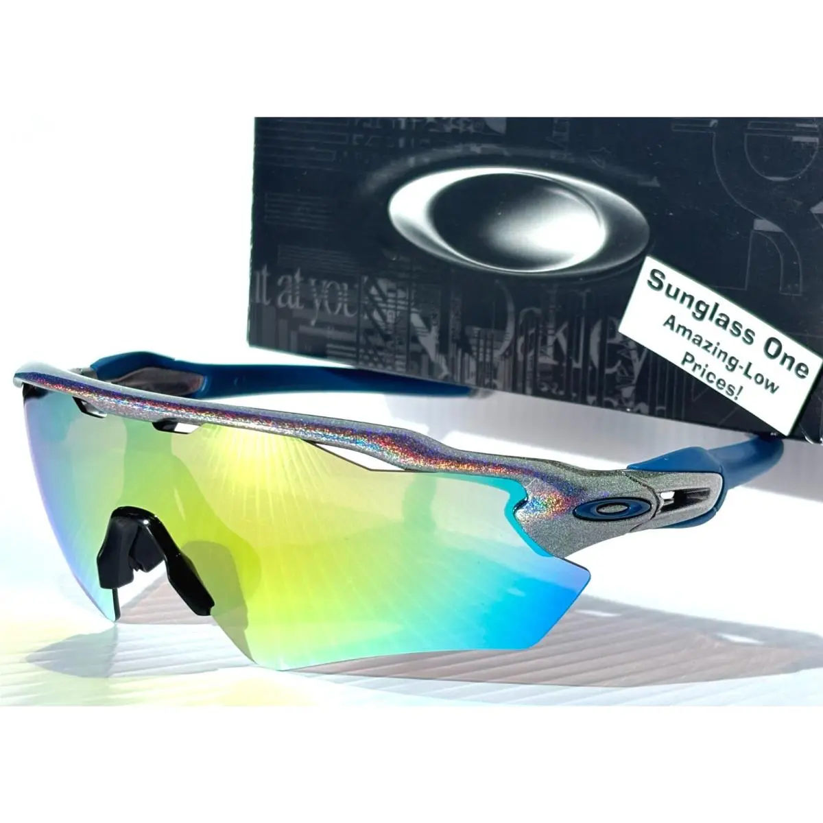 Radar EV Path Holographic Polarized Galaxy Gold Mirror Sunglass 9208 by Oakley