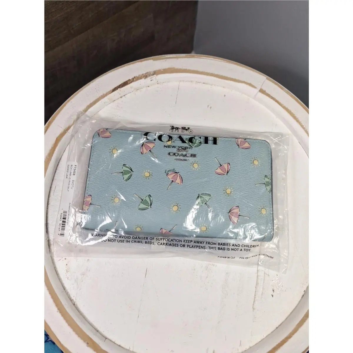 Coach Phone Wallet Seafoam Midnight Beach