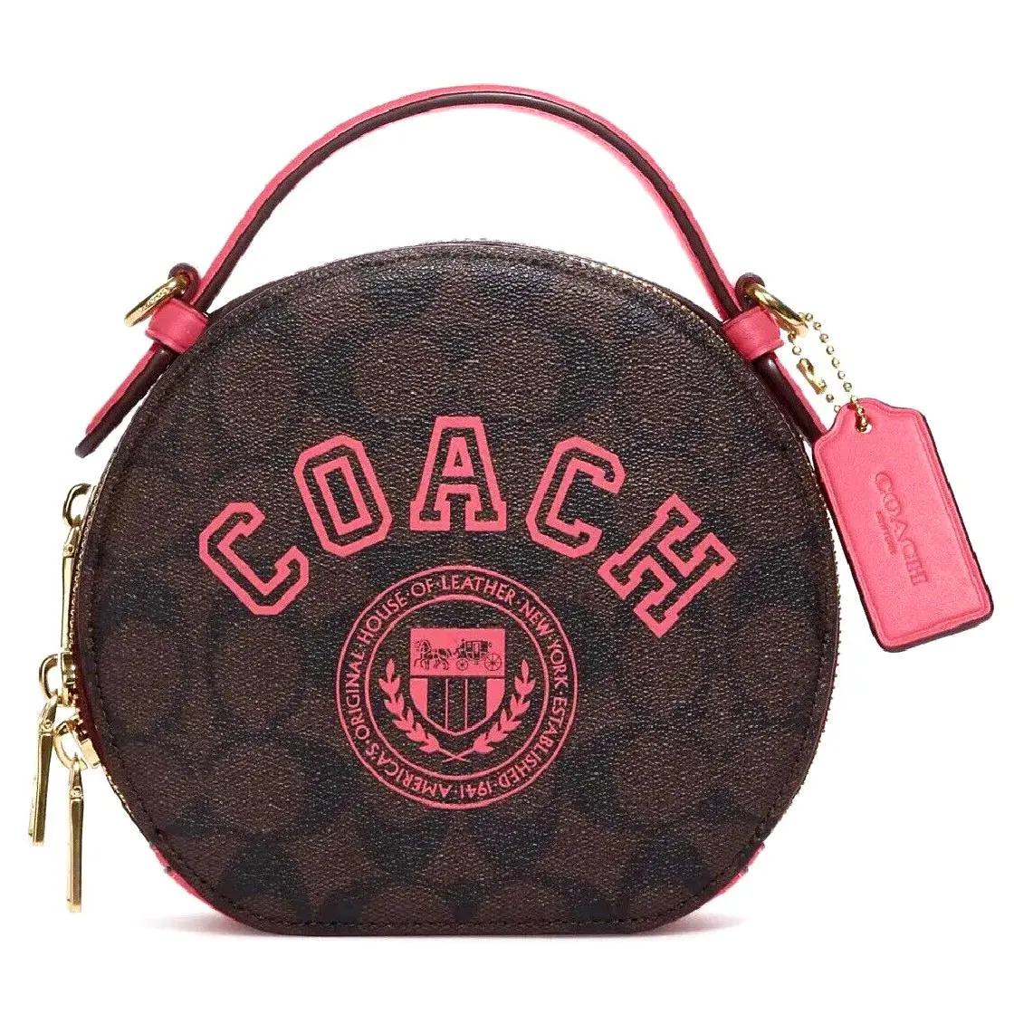 Coach Canteen with Vasity Motif Sig Canvas Crossbody Bag In Brown Watermelon
