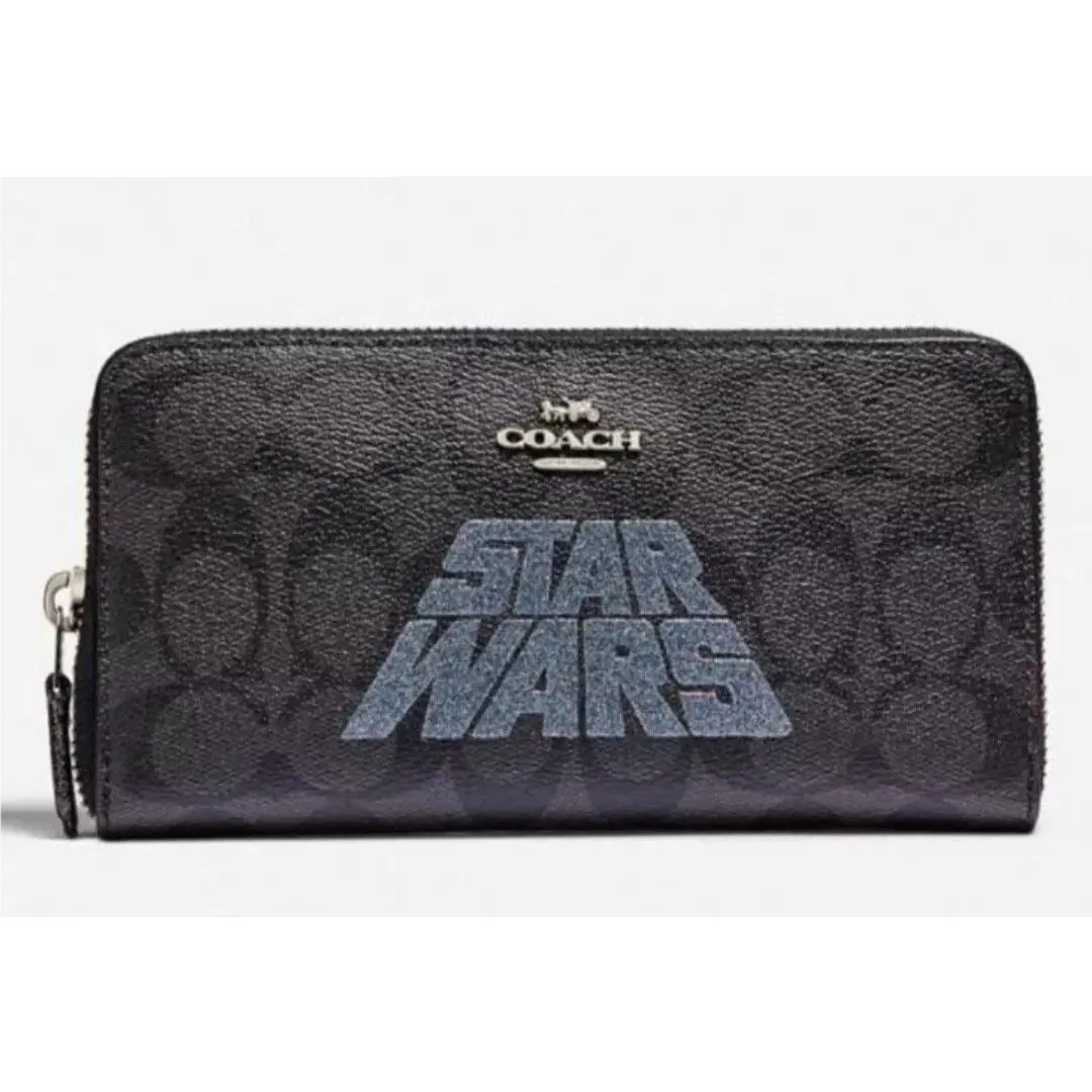 Coach F88589 Star Wars X Coach Accordion Zip Wallet In Signature Canvas