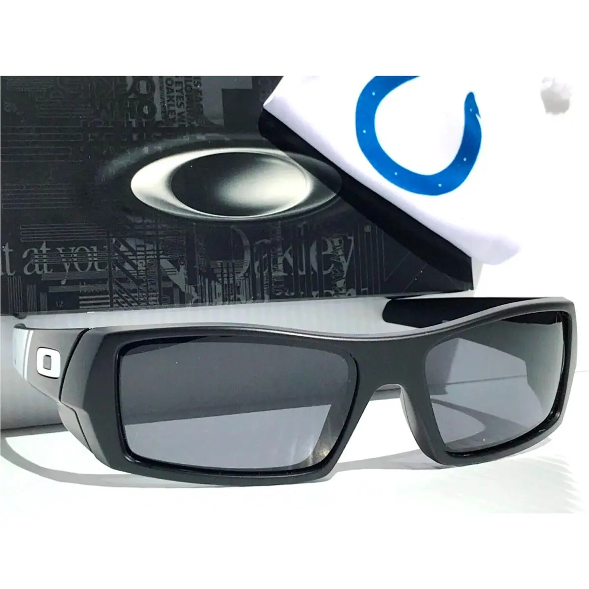 Nfl  Gascan Indiana Colts Matte Black Polarized Galaxy Black Sunglass 9014 by Oakley