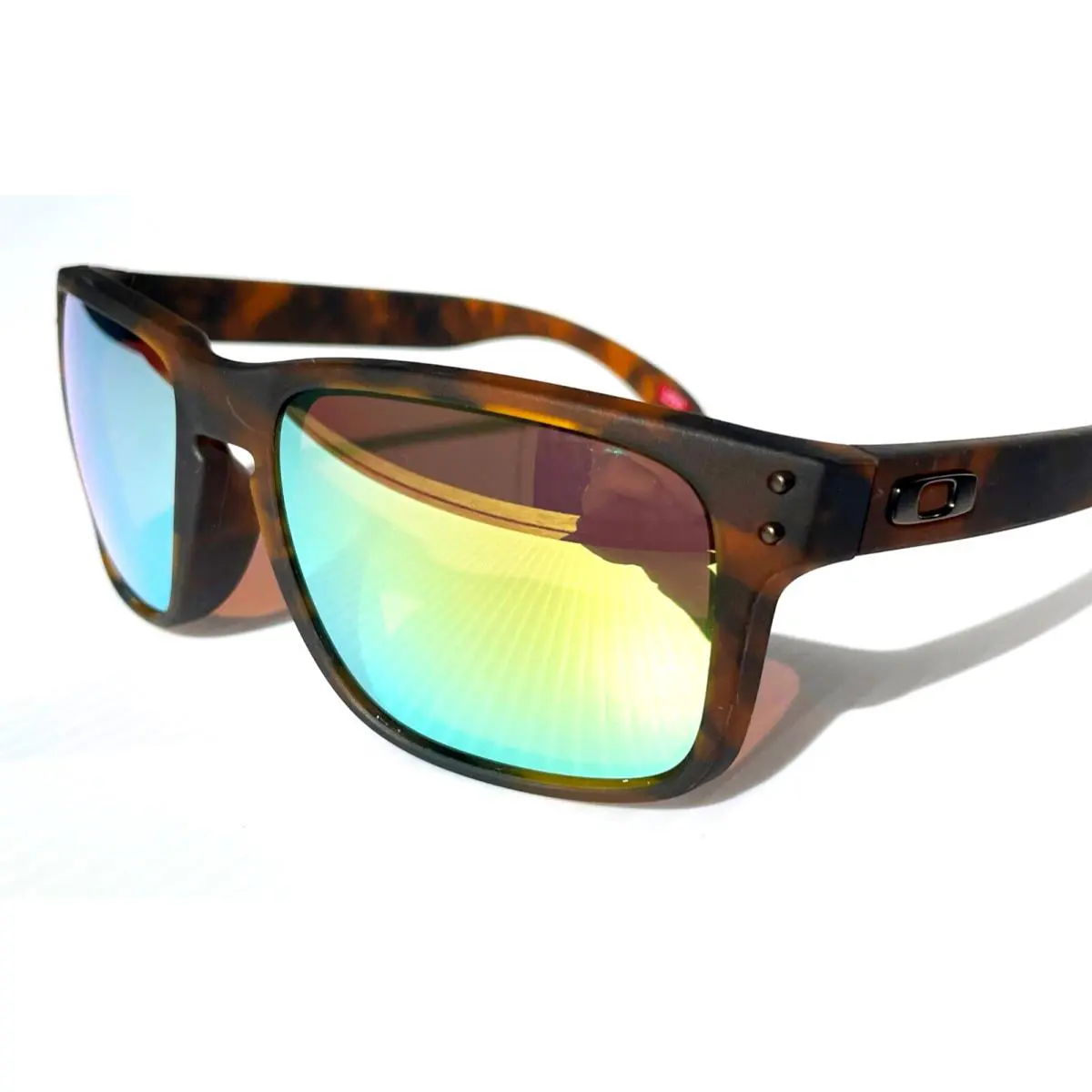 Holbrook Matte Tortoise Polarized Galaxy Gold Mirror Sunglass 9102 by Oakley