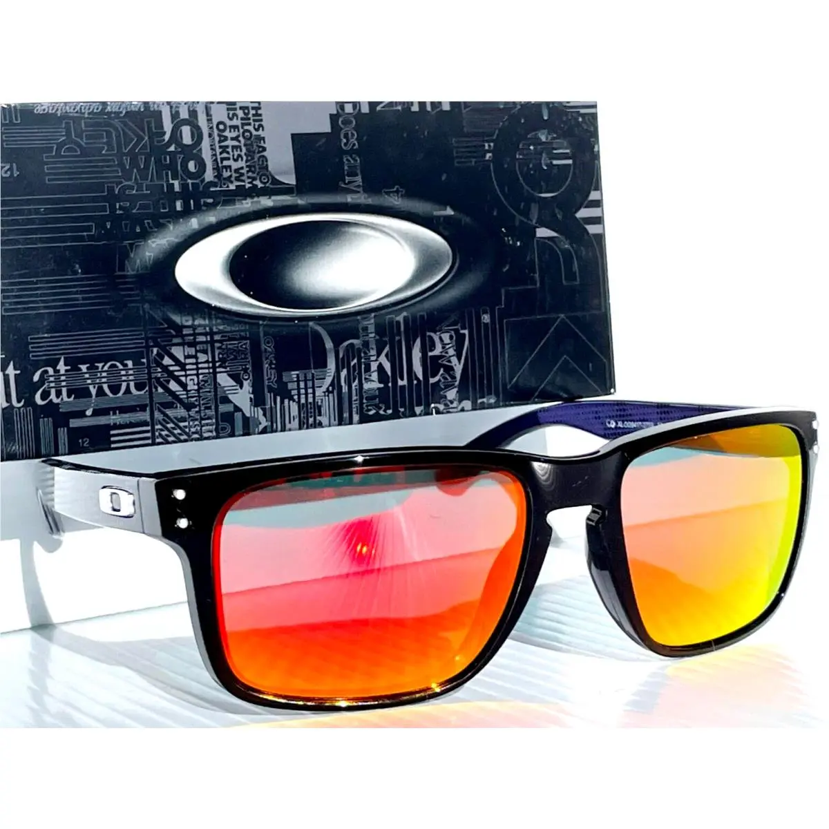 Oakley Holbrook XL Shiny Black Hi Res Polarized Galaxy Ruby Sunglass 9417