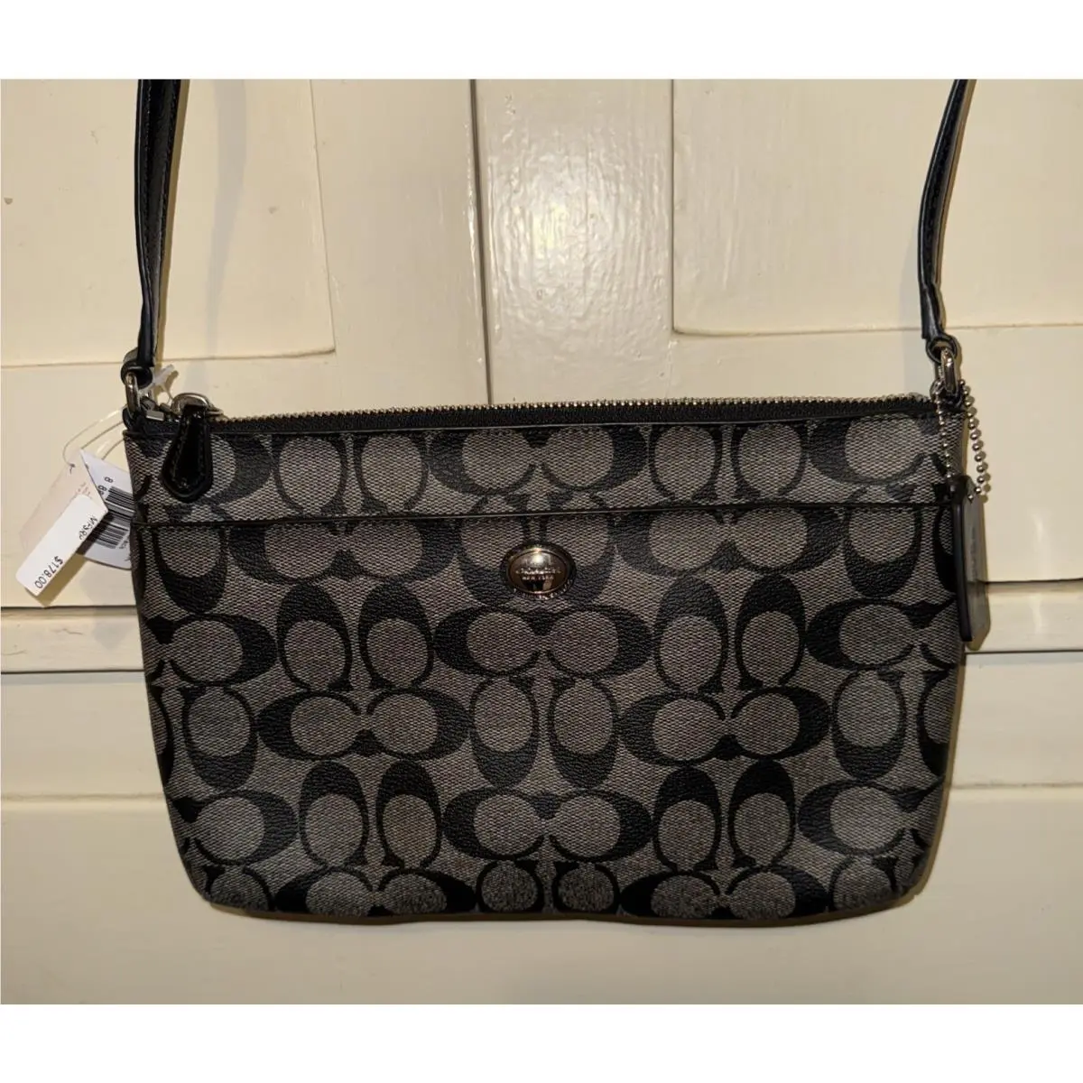 Coach F52175 Peyton Signature Swingpack with Pouch in Black Color
