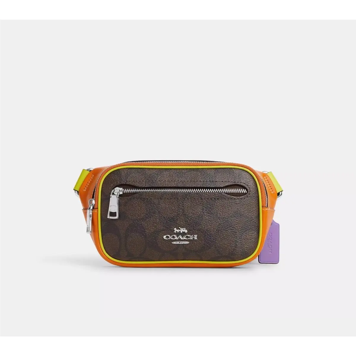 Coach Mini Belt Bag In Colorblock Signature Canvas CL478