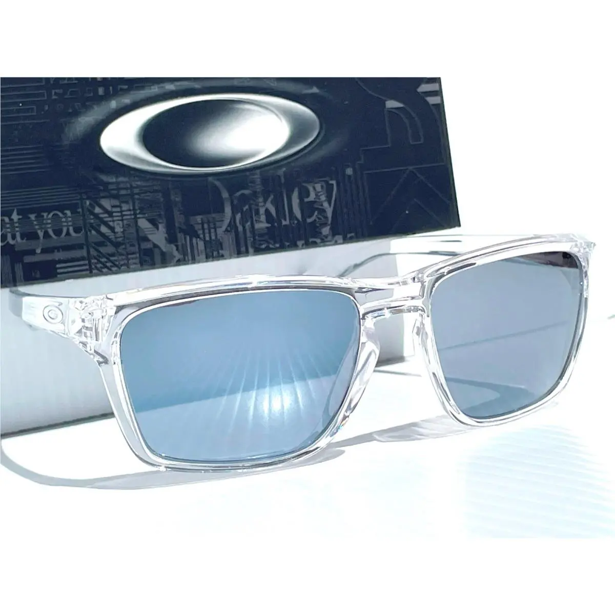 Oakley Sylas Shiny Clear Polarized Galaxy Chrome Lens Sunglass 9448