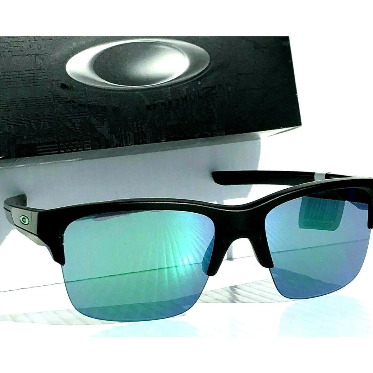 Oakley Thinlink Black Matte w Jade Iridum Green Lens Sunglass oo9316-09