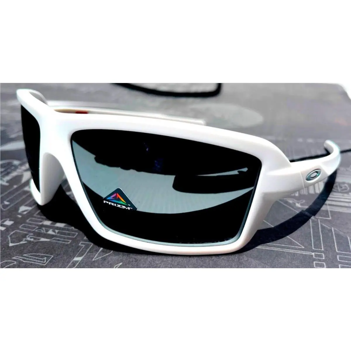 Oakley Cables Matte White Prizm Black Polarized Lens Sunglass 9129-14