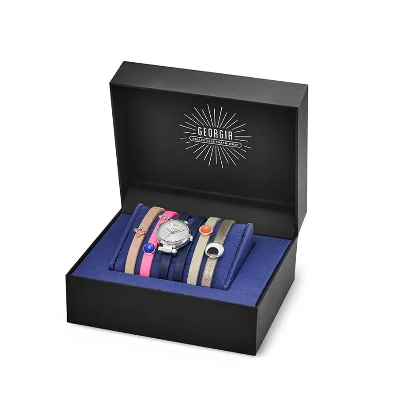 ES4095SET Georia Leather Strap and Charm Watch Set by Fossil