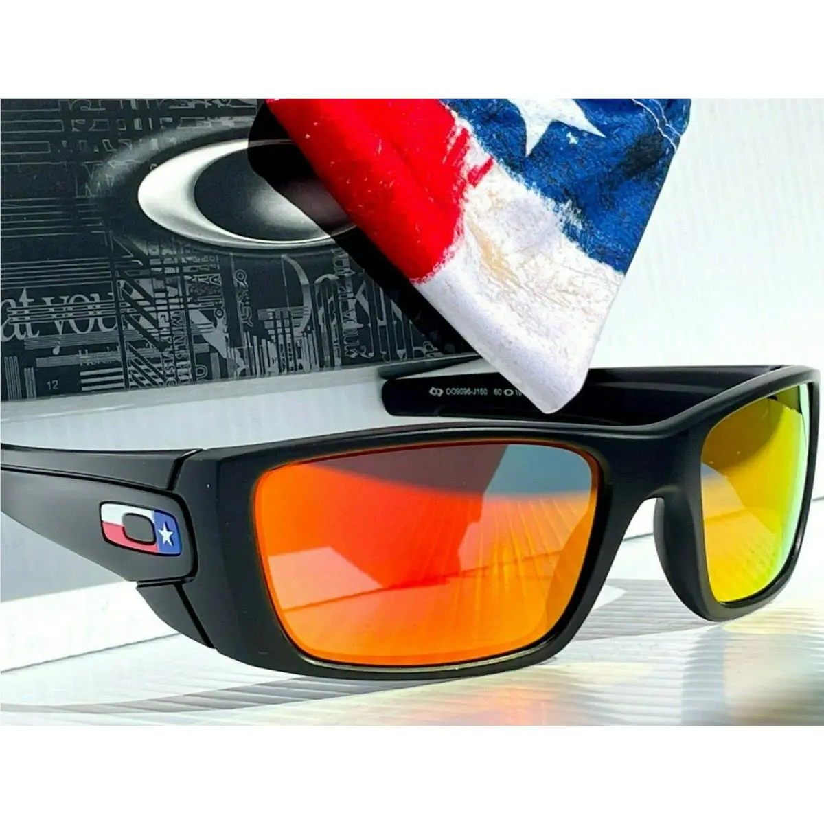 Fuel Cell Texas Flag Polarized Galaxy Ruby Sunglass 9096-J1 by Oakley