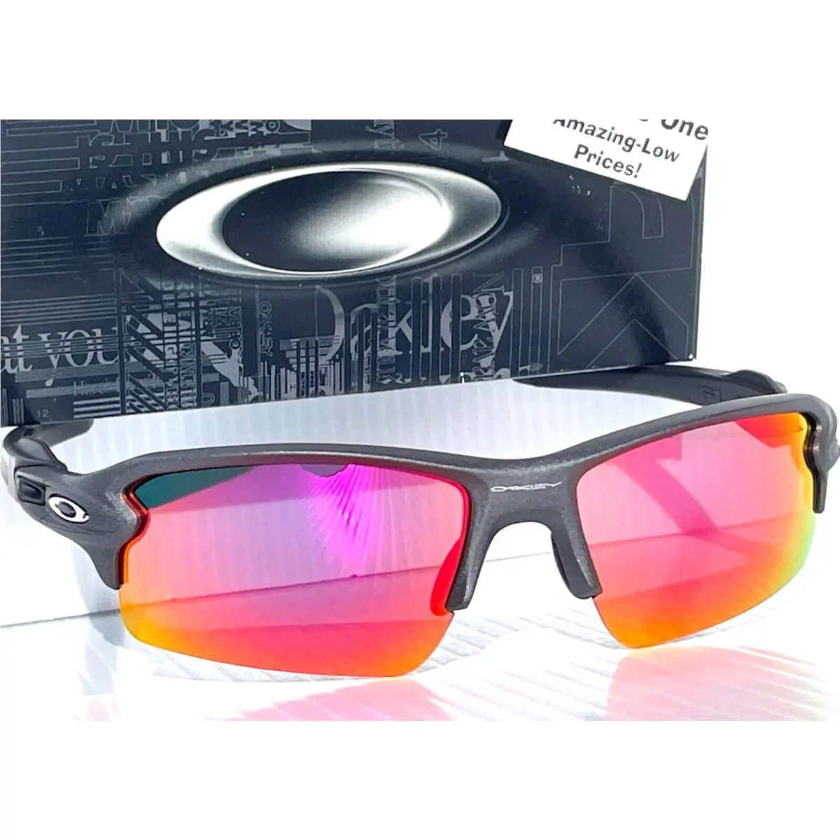 Flak 2.0 Steel Grey Polarized Galaxy Pink Magenta Lens Sunglass 9188 by Oakley