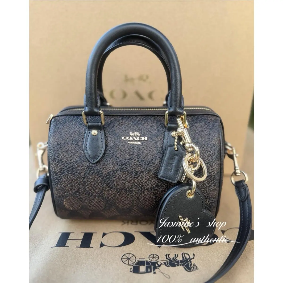 Boxed Mini Rowan Crossbody Bag and Mirror Bag Charm Set CCL59 by Coach
