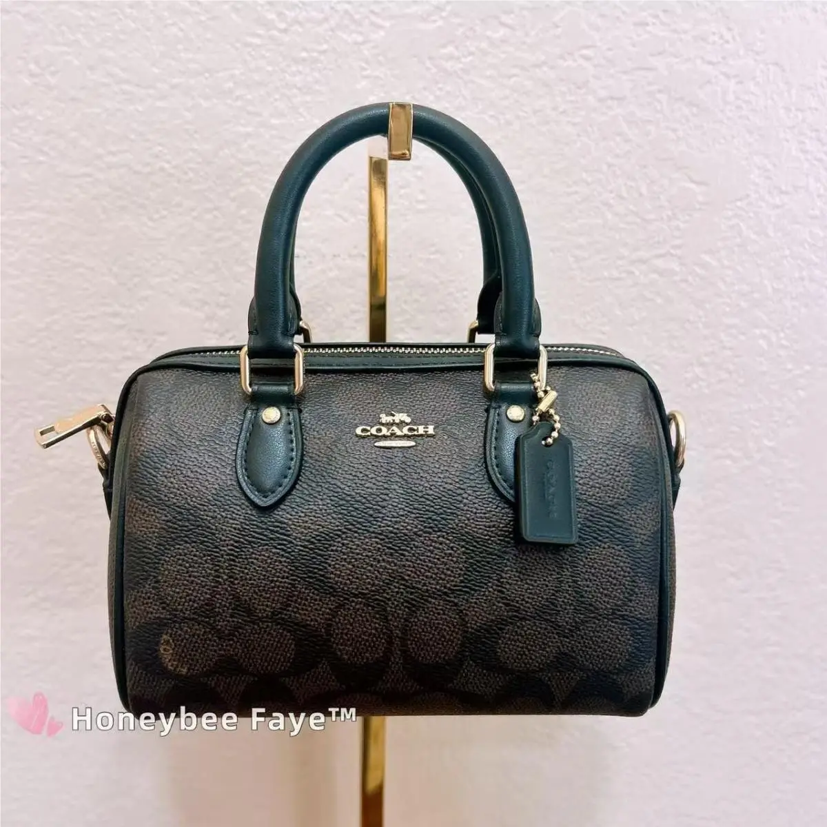 Coach Mini Rowan Crossbody Bag CCL59 Gold/walnut/black