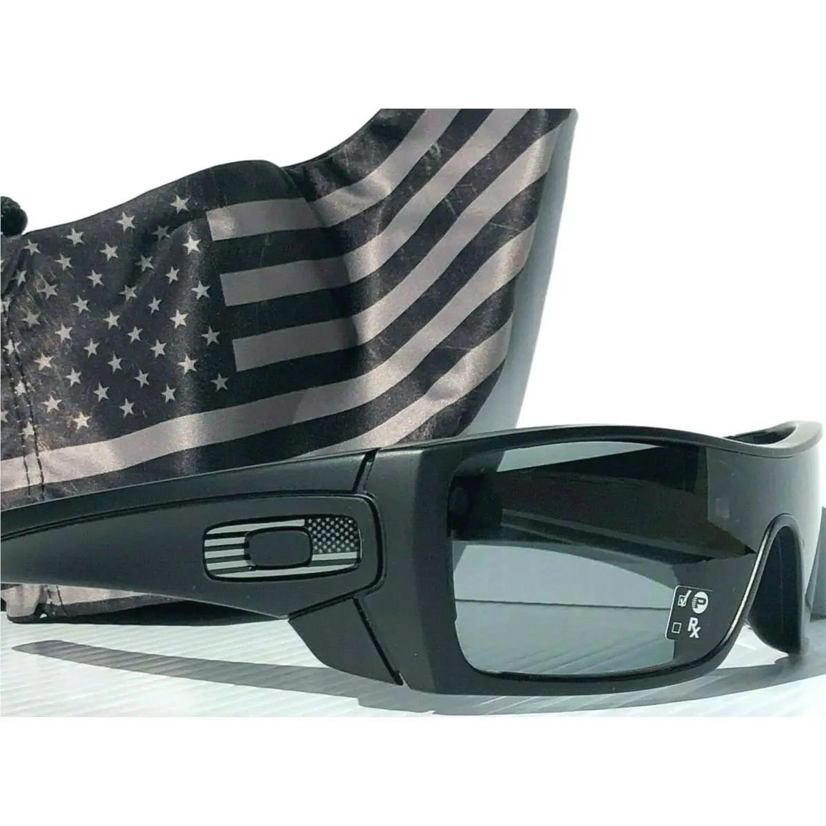 Oakley Batwolf Black Matte Usa Flag Tonal BW Polarized Gray Sunglass 9101