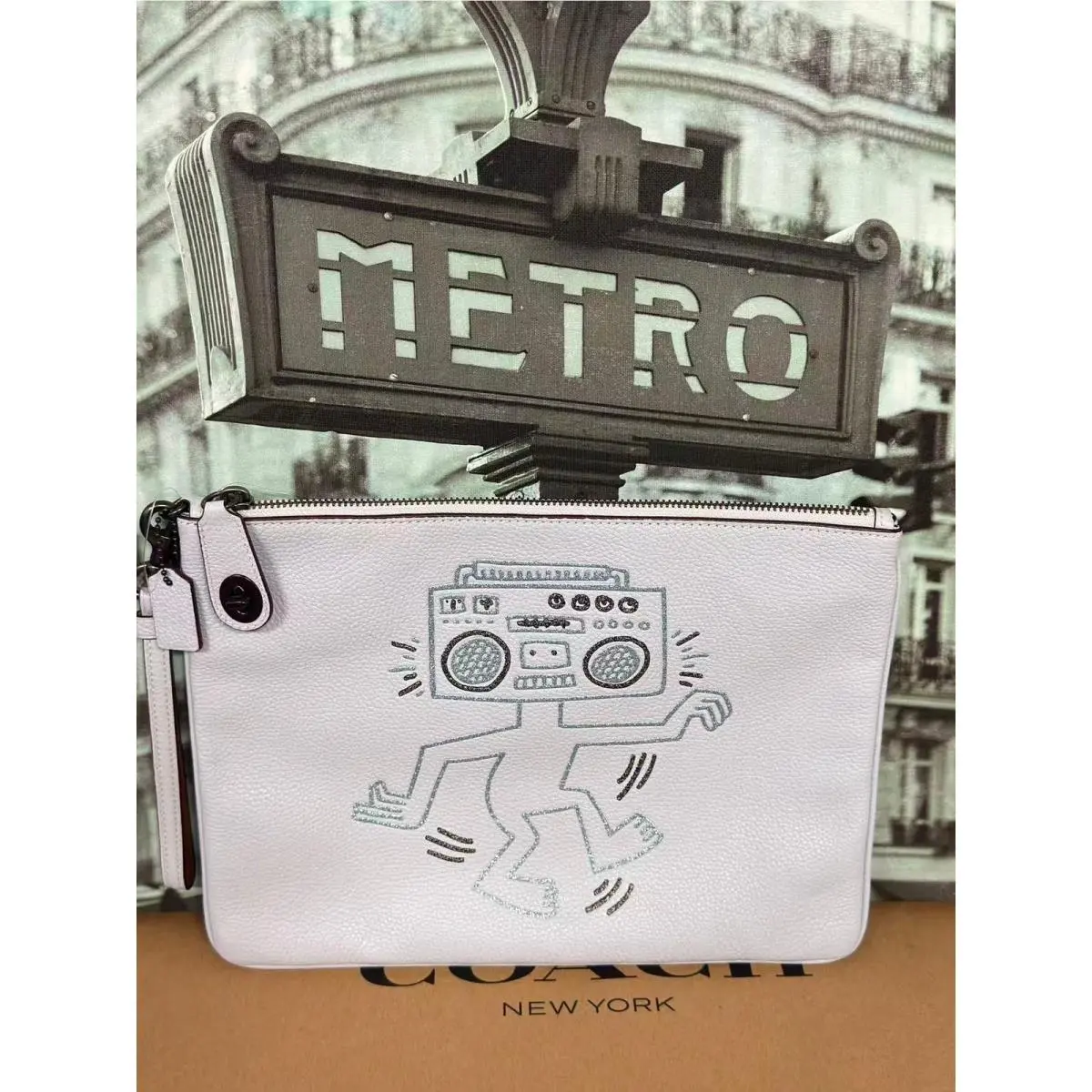 Coach 28678 Coach X Keith Haring Turnlock Wristlet 30