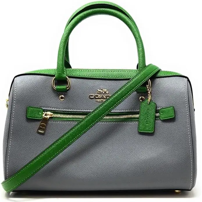 Rowan Satchel Crossgrain Leather Color Kelly Green Multi C3428 by Coach