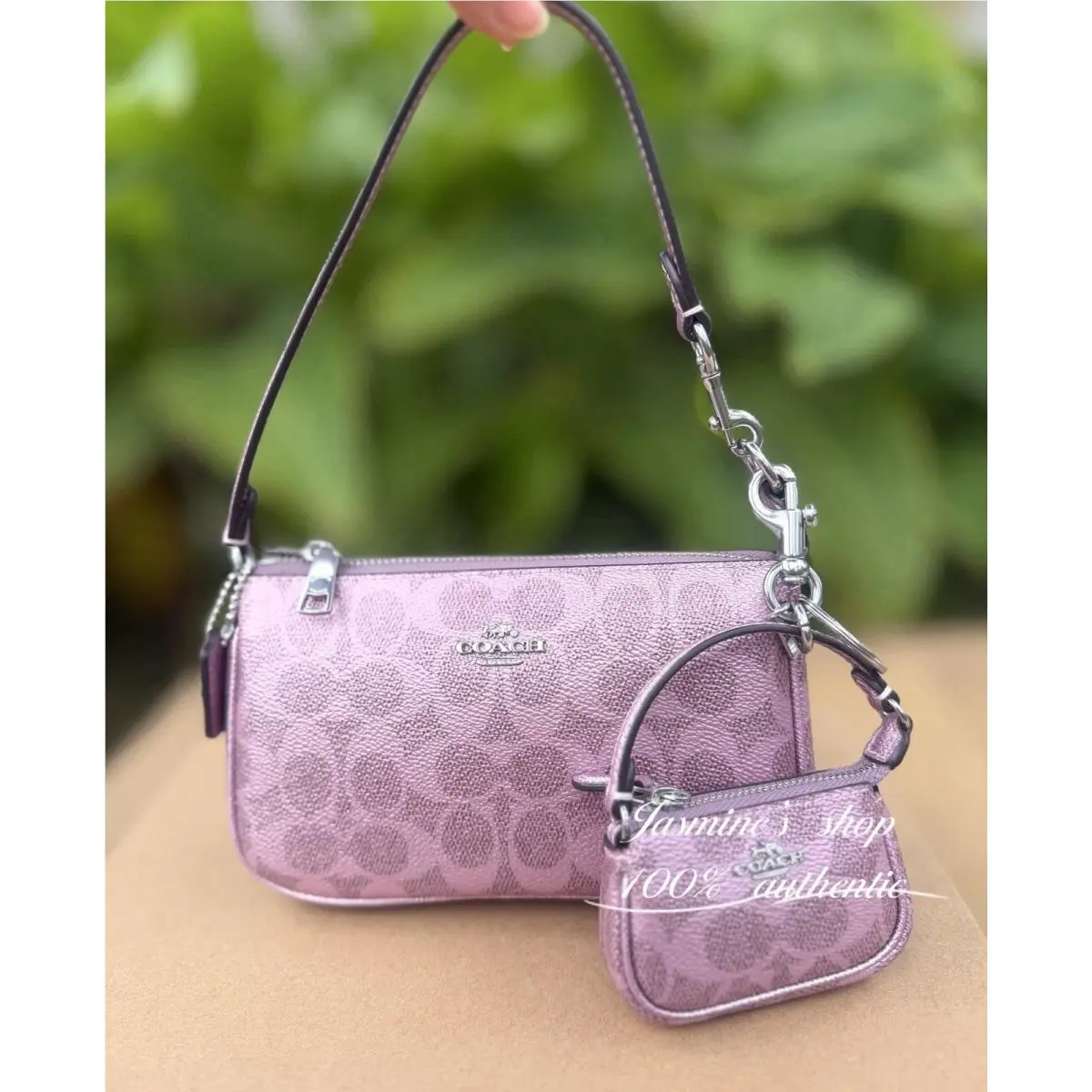 Coach Boxed Nolita 19 and Nolita Bag Charm Set CCK96 Pink/rose Holiday Gift