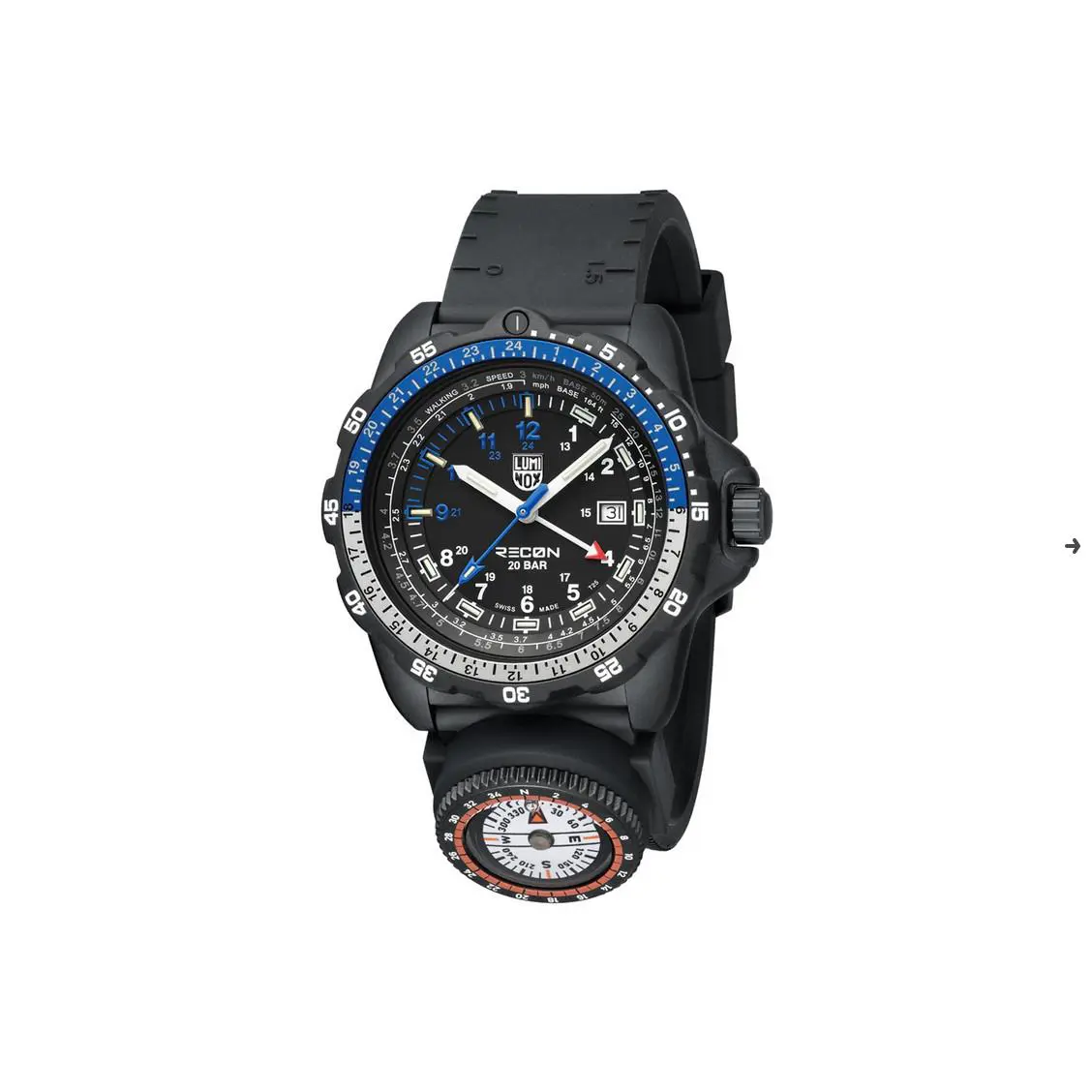 Luminox XL.8833 Recon Nav Spec Gmt 46mm Carbon Black Quartz Men`s Watch