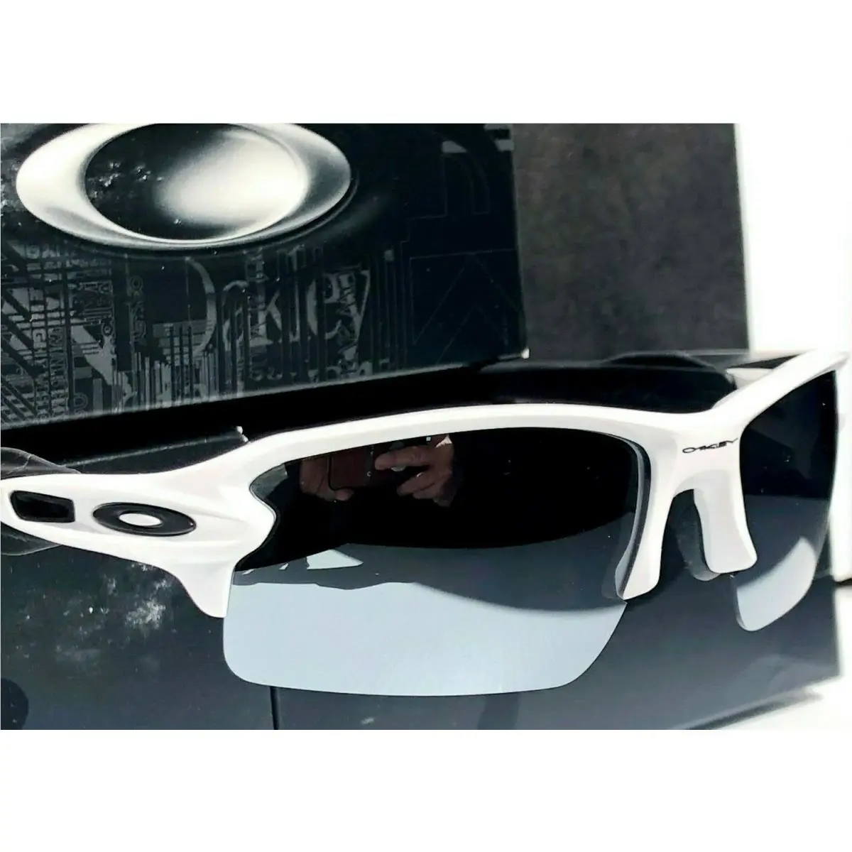 Flak 2.0 White w Polarized Galaxy Chrome Mirror Sunglass 9188 by Oakley