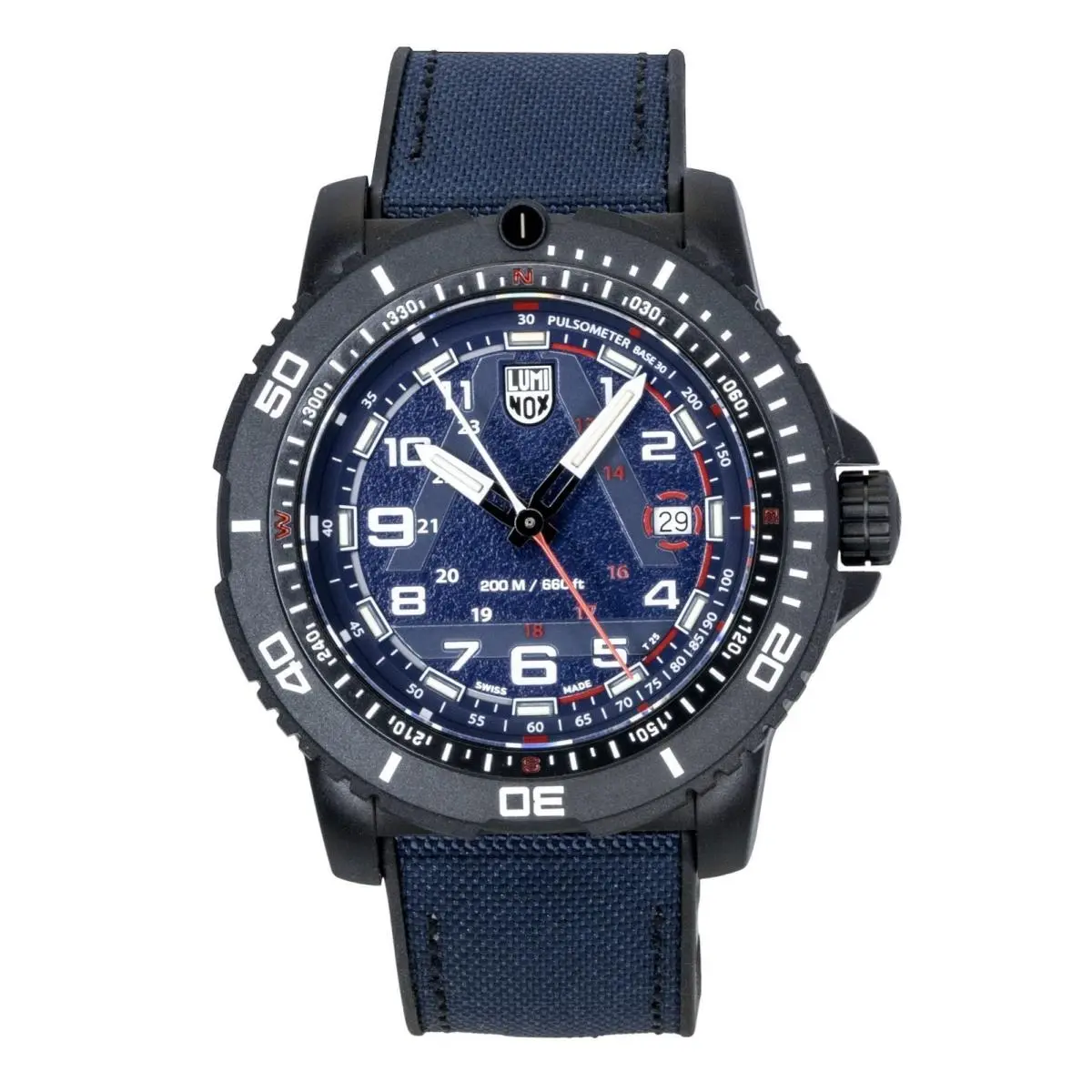 Luminox Ice-sar Arctic Blue Dial Quartz Diver`s 200M XL.1083 Men`s Watch - Dial: Blue, Band: Blue, Bezel: Black